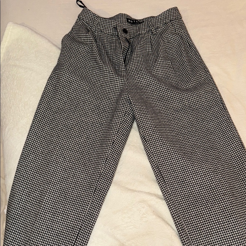 Motel Rocks Black and White Checkered Trousers